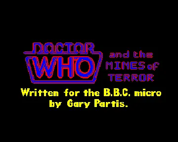 Dr. Who and the Mines of Terror! (1985)(Micro Power)[h2] screen shot title